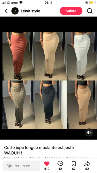 Jupe longue moulante chic