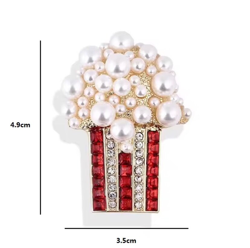 Broche Popcorn Perlés Éclatant