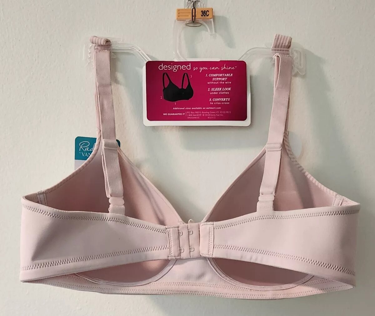 Vanity Fair Raidiant Sheer Full Figure Wirefree Bra Size 34D