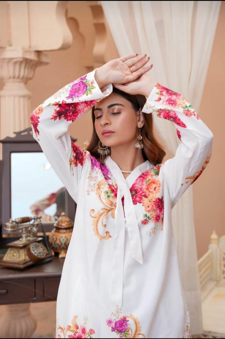 Zirwahaa White Digital 2pc