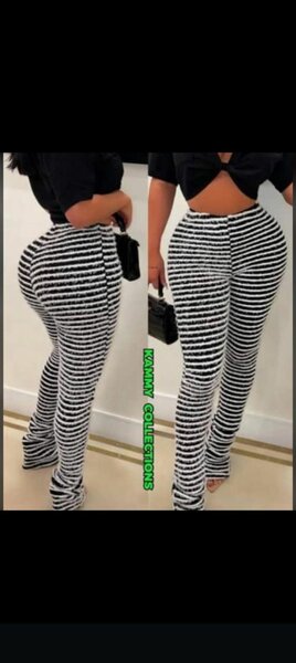 Pantalon rayé femme évasé