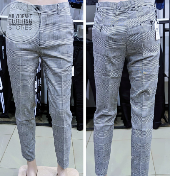 Checkered formal trousers 