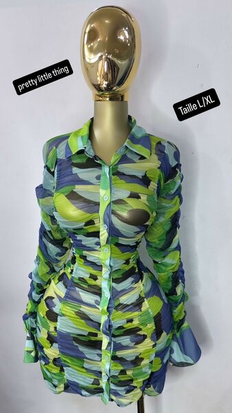 Robe chemise imprimée colorée