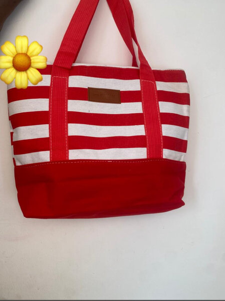 Sac fourre-tout rayé rouge