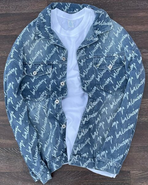 Veste en jean imprimée Balenciaga