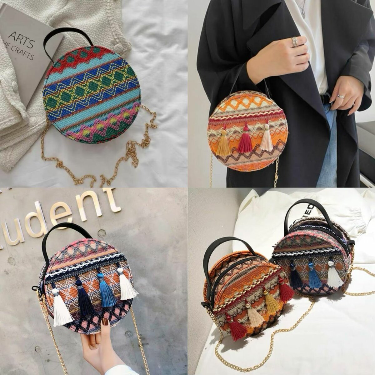 Sac Rond Bohème Étnnique