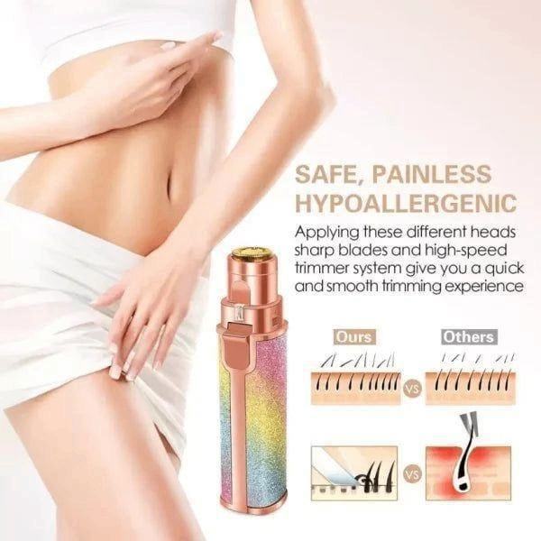 Multicolor Women's Eyebrow Hair Trimmer -4 PCs Rechargable w