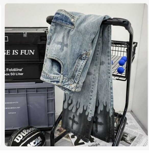 Jean tendance motifs croix