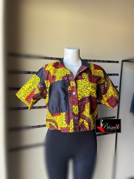 African print crop tops