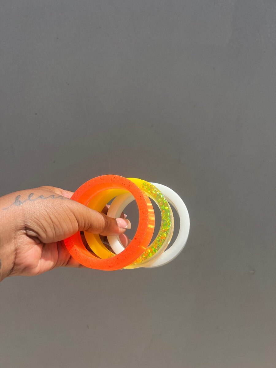 Resin Bangles And Trinket Bracelet