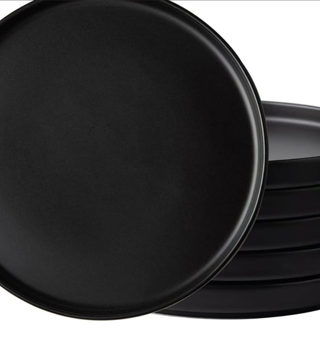 Black ceramic dinner plate