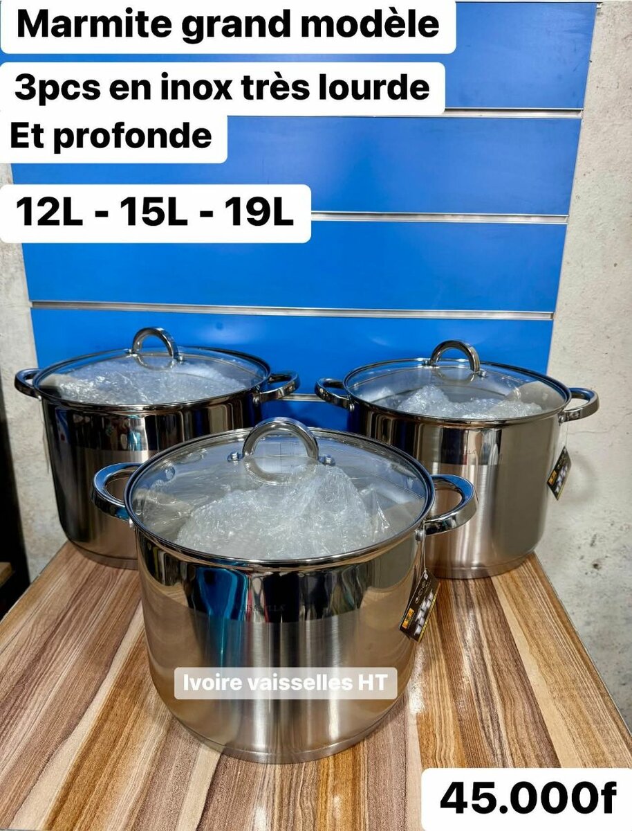 Batterie de Cuisine Inox 3pcs