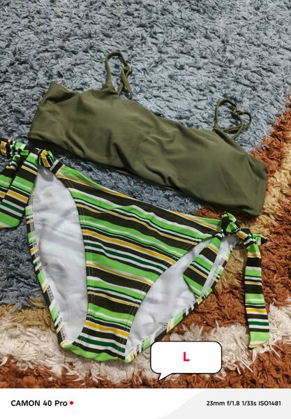 Bikini Femme Vert Rayé