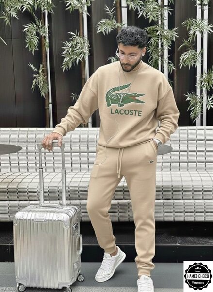 Ensemble sweat Lacoste beige