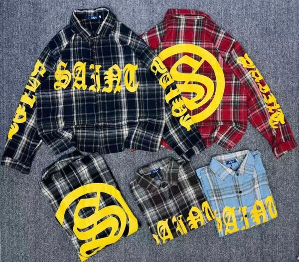 Plaid Graphic Oversized Shirts