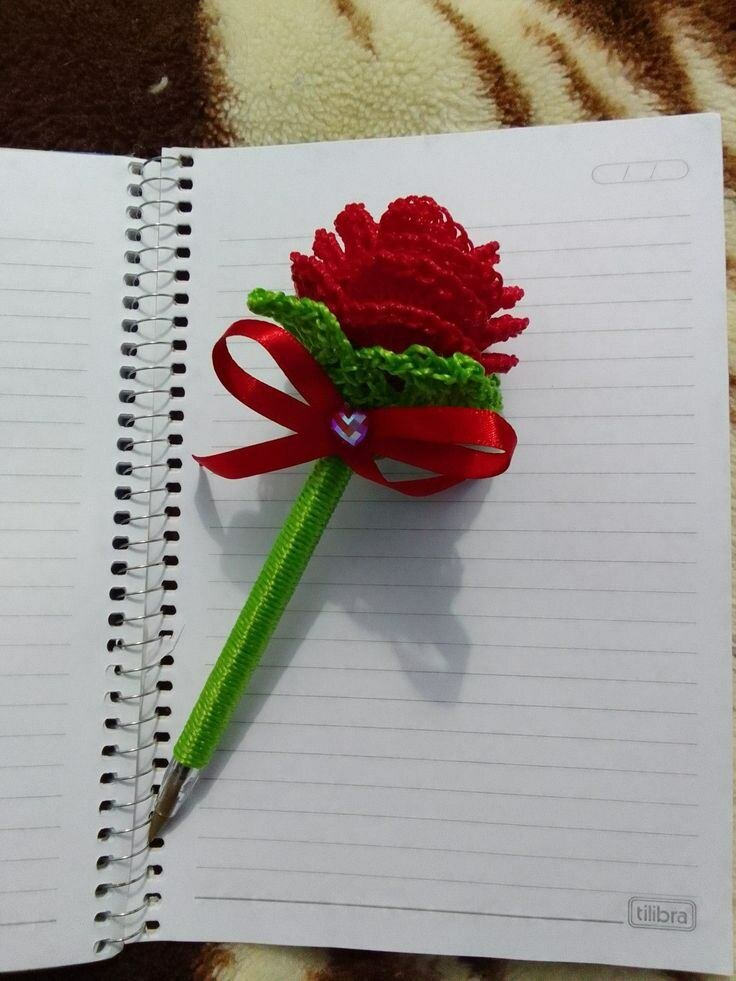 Stylos Décoratifs Fleurs Crochetées
