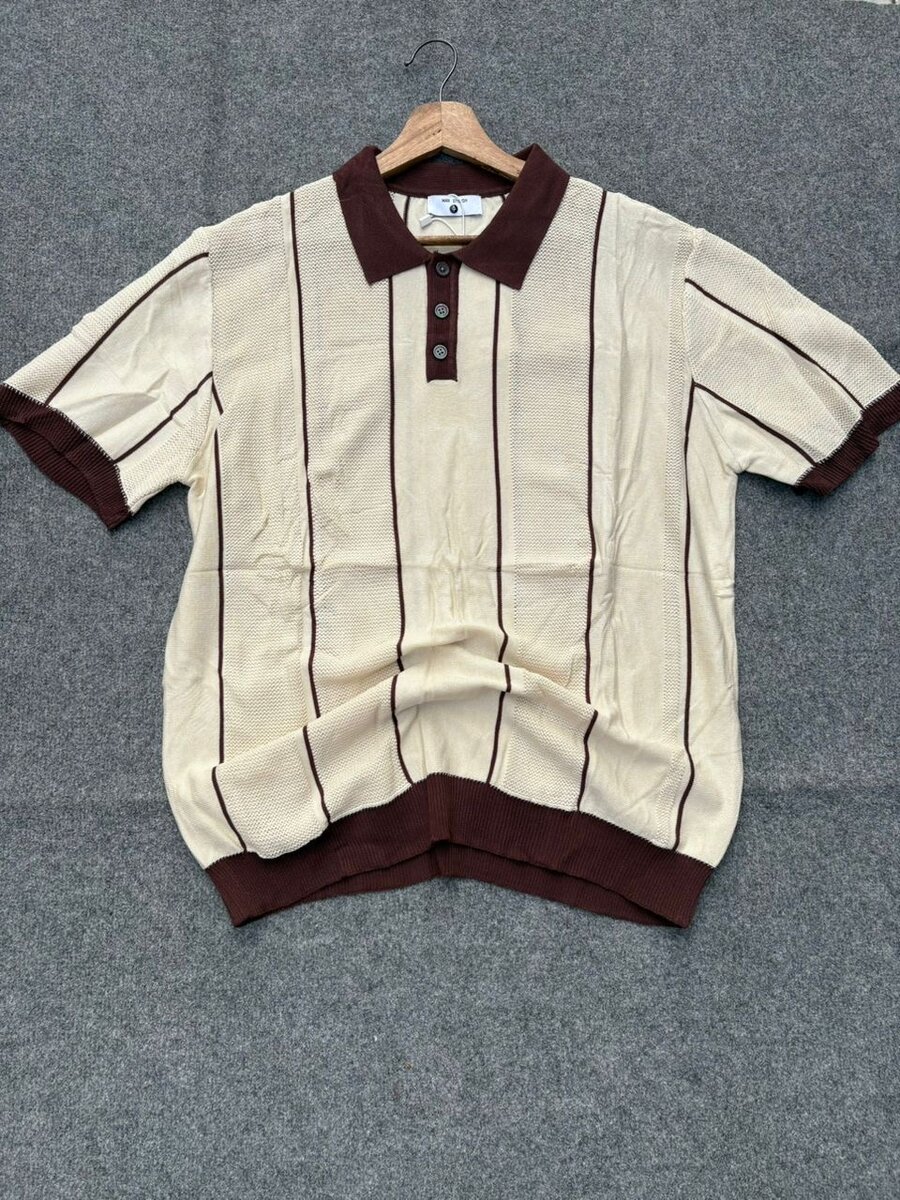 Polo rétro à rayures pour hommes