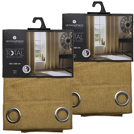 Rideaux occultants dorés 140x260