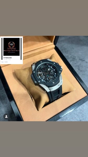 Montre hublot bracelet en gomme authentique avec sa boîte