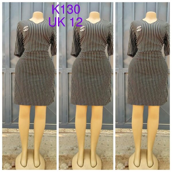 Dress black striped, Chanel logo, size 12