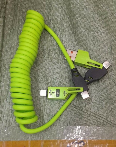 3-in-1 Coiled Charging Cable