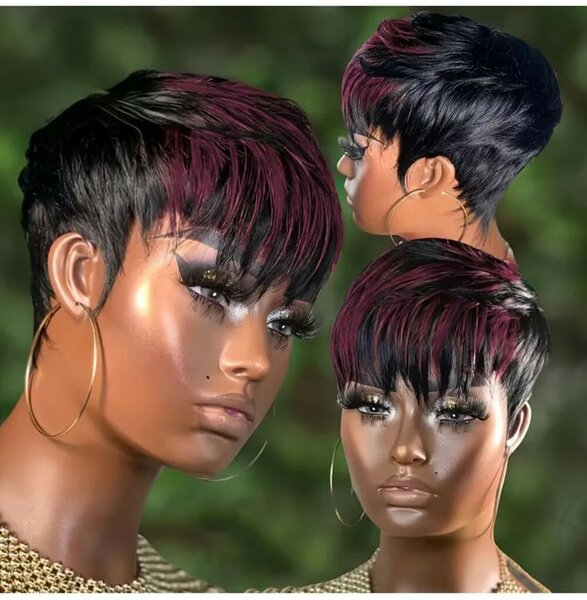 Human hair pixie cut