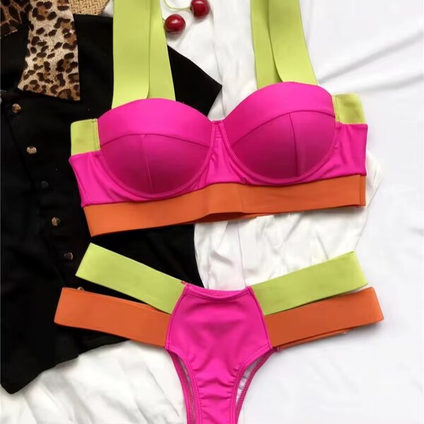 Bikini Éclatant Multicolore