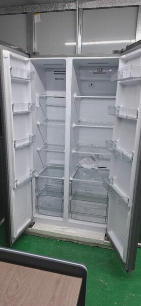 518 liters standing side by side fridge freezer dark grey