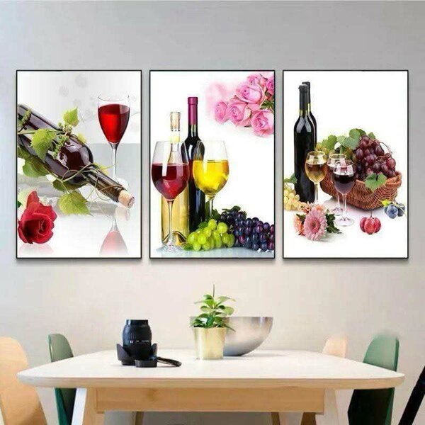 Tableaux Décoratifs Vin et Fleurs