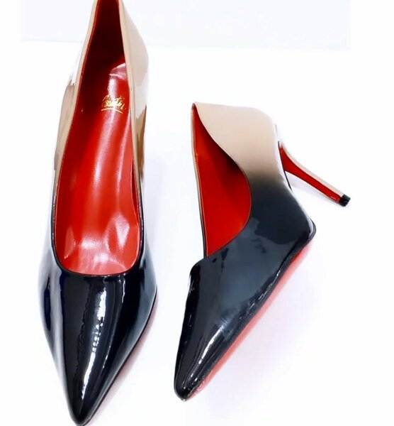 Pumps, black-red-beige