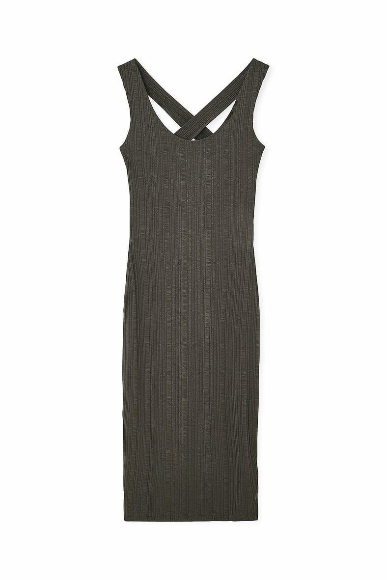 Grey Rib Midi Dress