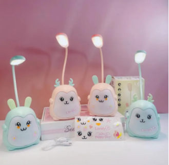 Cute Cartoon Desk Lamp Eye Protection Energy-saving Reading Lamp USB Charging Sleeping Night Light LED Table Lamp for Kids Gift