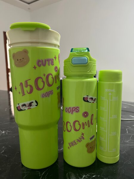 Gourde 3 en 1 vert rose