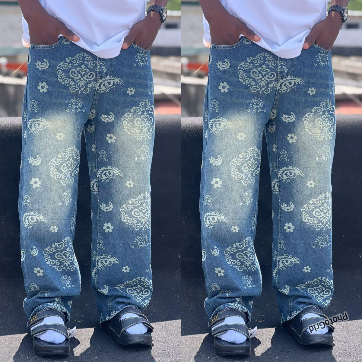 Jeans Homme Motifs Créatifs