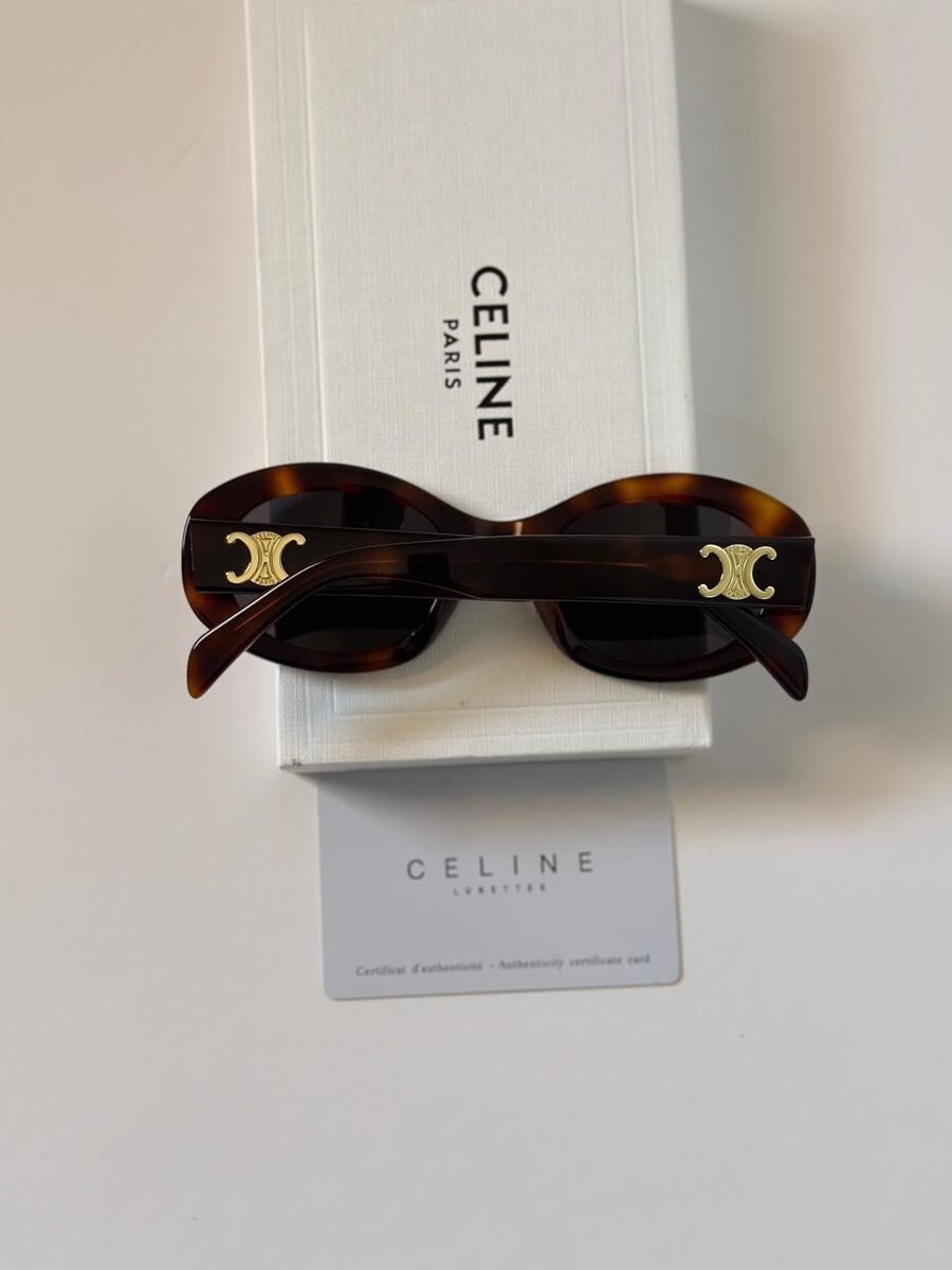 CELINE OVAL SUNGLASSES WHITE AND BLACK