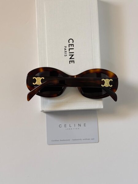 CELINE OVAL SUNGLASSES WHITE AND BLACK