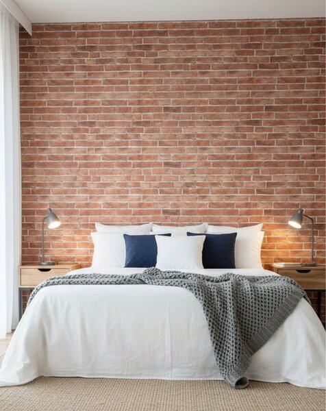 Papier peint effet brique