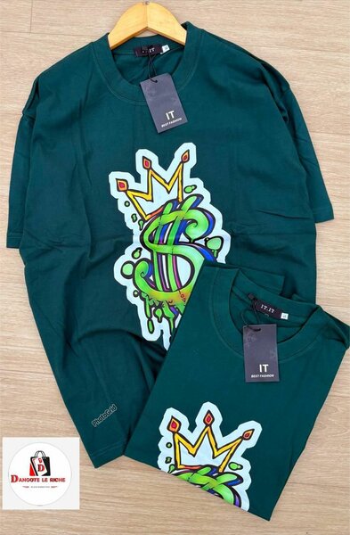 T-shirt graphique vert pour hommes