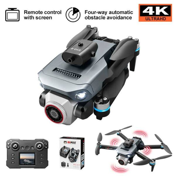 Drone K6 Max 4K HD avec Écran, Transmission en Temps Réel, C