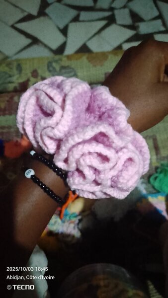 Chouchou en laine rose