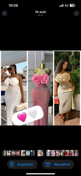 Robe Élégante à Fleurs 3D