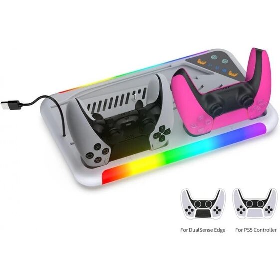 Station de charge Ps5 avec refroidisseur et lumière led