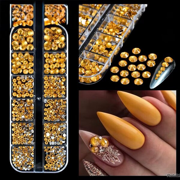 Strass dorés pour ongles