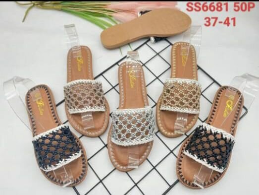 Tongs en cuir tissé élégantes