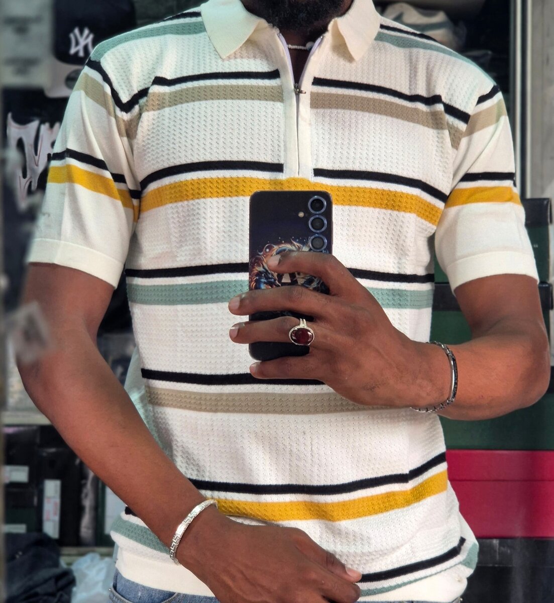Polo rayé homme élégant