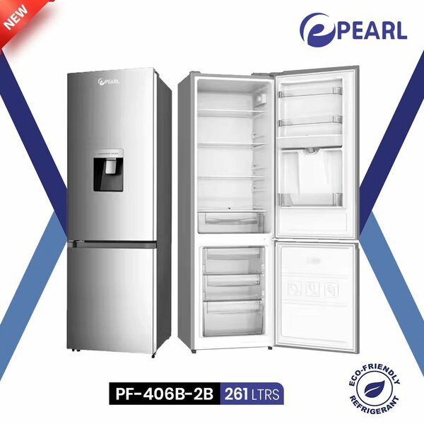 Pear 261L double decker fridge with water dispenser