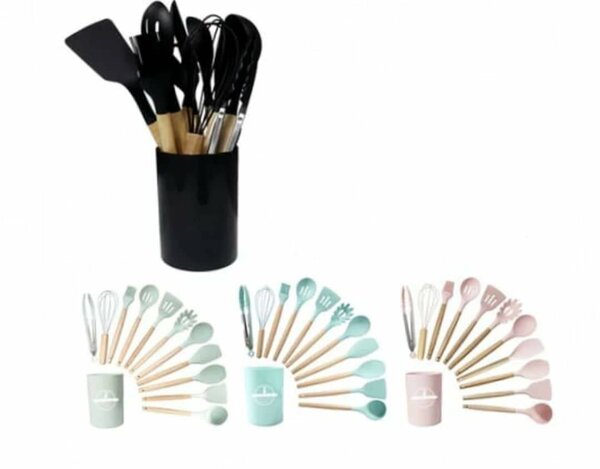 Ensemble d'Ustensiles de Cuisine en Silicone