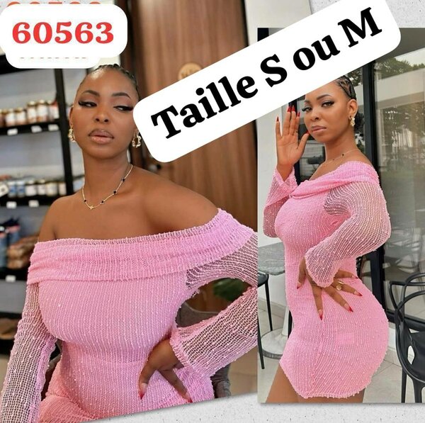 Robe Rose à Épaules Dénudées