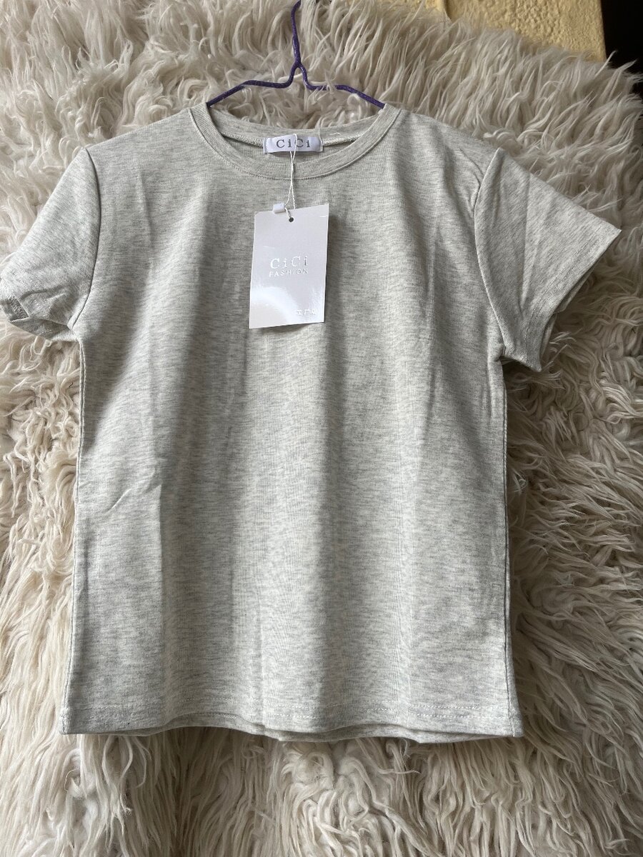T-shirt basique gris chiné