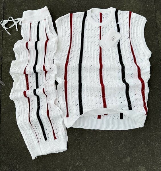 Costume de Sport Stripe Décontracté